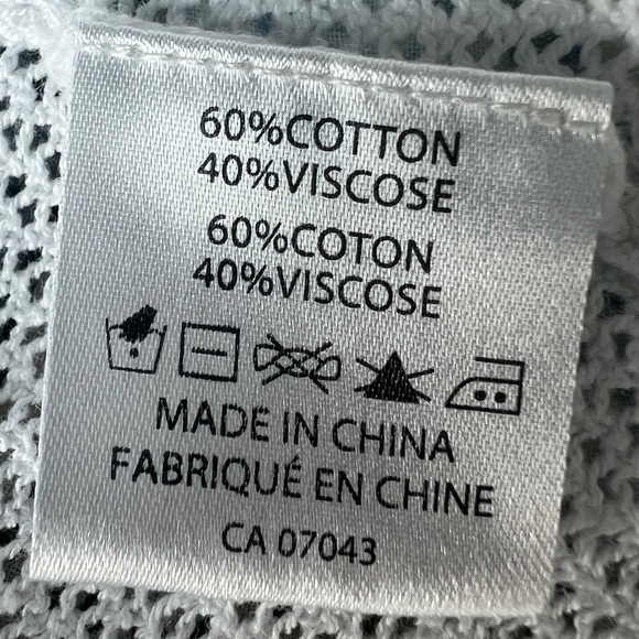 Belle White Knit Open Leaf Fern Pattern Cardigan Granny Sweater Cottagecore XL - Picture 7 of 10